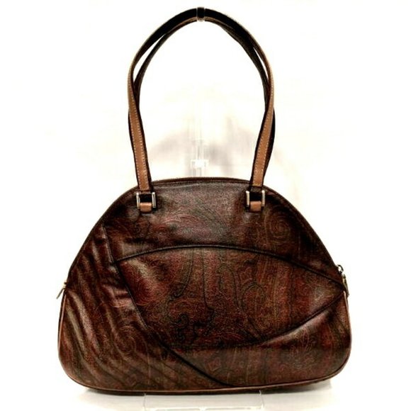 ETRO Paisley Pattern Leather Bag Shoulder Tote Ladies - Picture 2 of 9